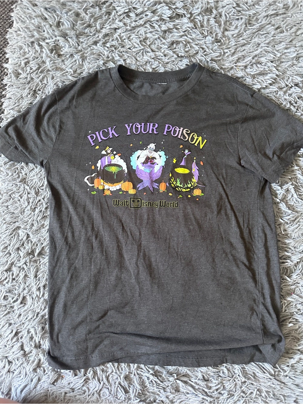 Disney 'Pick Your Poison' Black Graphic Tee with Purple & Green Accents